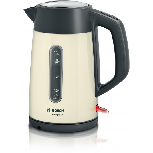 Bosch tējkanna TWK4P437 elektriskā, 2400 W, 1,7 l, nerūsējošais tērauds, bēšs
