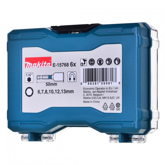 MAKITA DURŠU KOMPLEKTS 1/4" 50mm 6gab. IMPACT BLACK