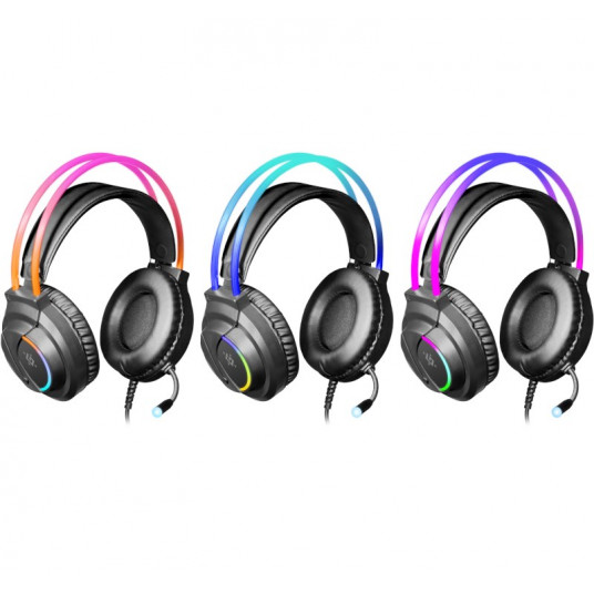 Austiņas Defender Flame RGB Black