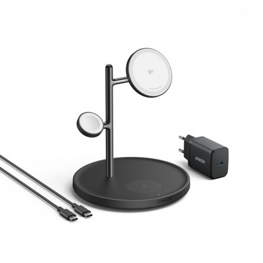 MagGo 3-in-1 statīvs 15W Qi2 melns