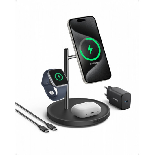 MagGo 3-in-1 statīvs 15W Qi2 melns