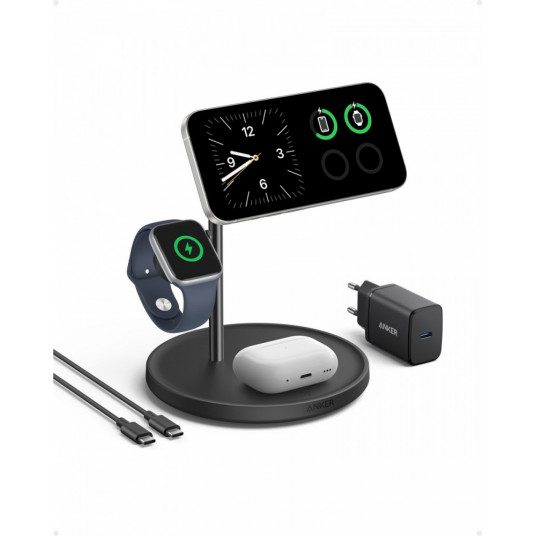 MagGo 3-in-1 statīvs 15W Qi2 melns