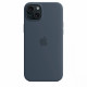 Silicone case with MagSafe for iPhone 15 Plus - storm blue