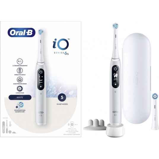 Oral-B iO Series 6s elektriskā zobu birste, balta