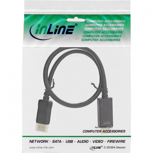 InLine DisplayPort to HDMI Converter Cable, 4K/60Hz, black - 3m