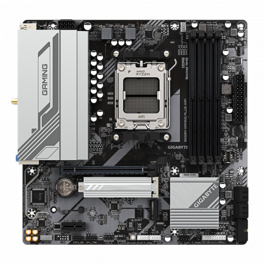Gigabyte B650M GAMING PLUS WF | Processor family AMD | Processor socket AM5 | DDR5 | Supported hard disk drive interfaces M.2, SATA | Number of SATA connectors 4