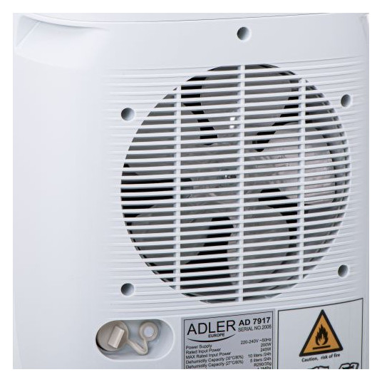 Gaisa sausinātājs Adler Air Dehumidifier AD 7917 Power 200 W, Suitable for rooms up to 60 m³, Water tank capacity 2.2 L, White