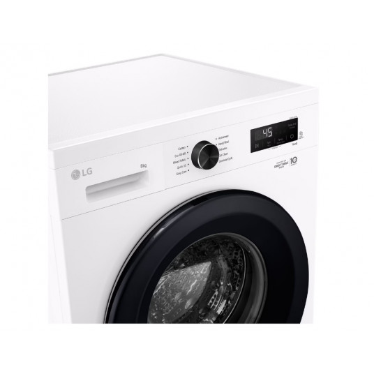 LG Washing Machine | F4X1008NWK | Energy efficiency class A | Front loading | Washing capacity 8 kg | 1350 RPM | Depth 56 cm | Width 60 cm | LED | Steam function | Direct drive | Wi-Fi | White