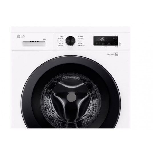 LG Washing Machine | F4X1008NWK | Energy efficiency class A | Front loading | Washing capacity 8 kg | 1350 RPM | Depth 56 cm | Width 60 cm | LED | Steam function | Direct drive | Wi-Fi | White