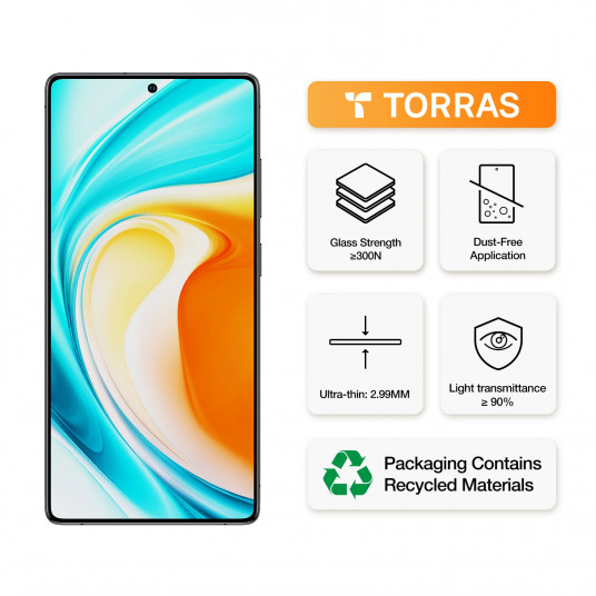 Protective screen glass TORRAS GlassGo Tempered Screen Protector (2 Pack) for Samsung S25 Plus
