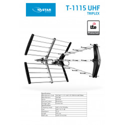 eSTAR Antena T-1115 UHF Triplex LTE Black