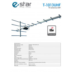 eSTAR Antena T-1013 UHF LTE Black