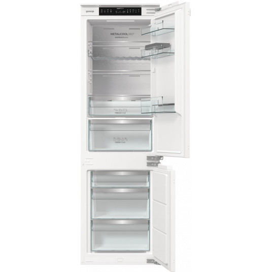 Gorenje Refrigerator | NRKI517E82WF | Energy efficiency class E | Built-in | Combi | Height 177.2 cm | No Frost system | Fridge net capacity 176 L | Freezer net capacity 76 L | Display | 35 dB | White