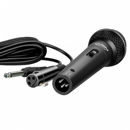Microphone SVEN MK-110 (wired, dynamic, metal, cable 4.0m, 6.3 / 3.5 mm jack, black)