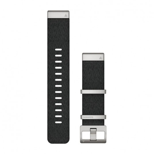 QuickFit 22 Watch Bands, Jacquard-weave nylon strap Black