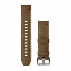 QuickFit 22 Watch Bands, Leather/FKM hybrid strap, tundra/black