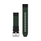 Quickfit 22 Watch Straps, Leather/FKM hybrid strap, black/green