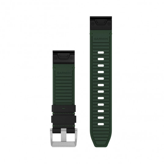 Quickfit 22 Watch Straps, Leather/FKM hybrid strap, black/green