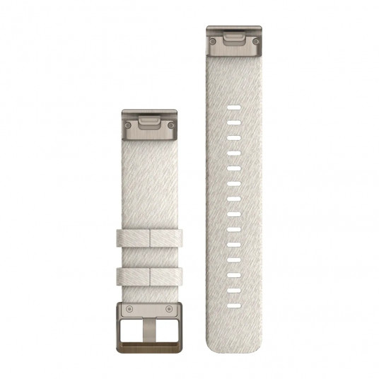 QuickFit 20 Watch Bands, Cream heathered nylon, soft gold hardware