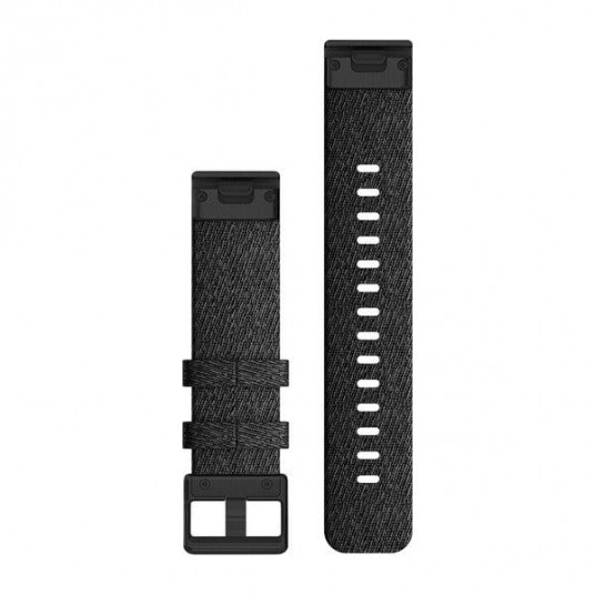QuickFit 20 Watch Bands, Heathered black nylon, black hardware