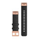 QuickFit 20 Watch Bands, Heathered black nylon, rose gold hardware