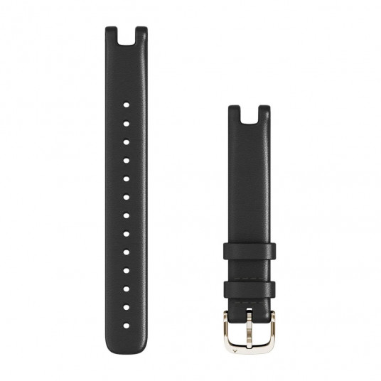 Lily Bands (14 mm), Black italian leather, cream gold hardware