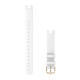Lily Bands (14 mm), White italian leather, cream gold hardware (Large)