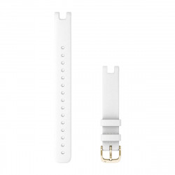 Lily Bands (14 mm), White italian leather, cream gold hardware (Large)