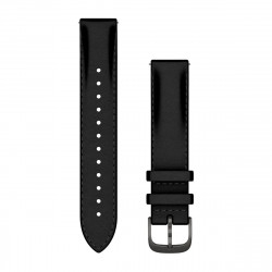 Quick Release Bands (18 mm), Black leather, brushed slate hardware
