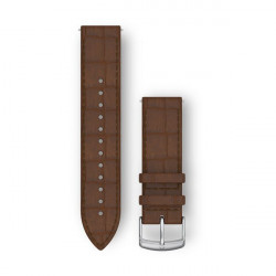 Quick Release Band, Dark Brown Embossed Italian Leather with Silver Hardware
