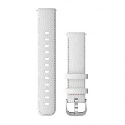 Quick Release Bands (18 mm), White Leather with Silver Hardware