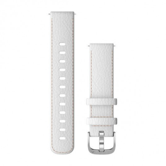 Quick Release Bands (18 mm), White Leather with Silver Hardware