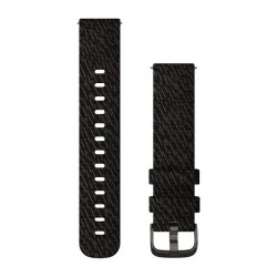 Quick Release Bands (20 mm), Black pepper woven nylon, slate hardware