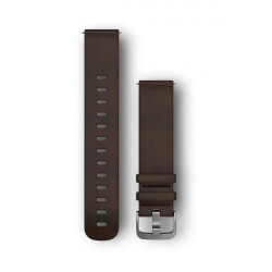 Quick Release Bands (20 mm), Dark brown leather, silver hardware
