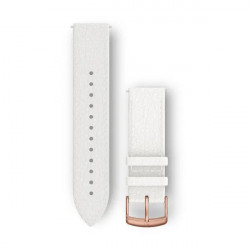 Quick Release Bands (20 mm), White italian leather, 18K rose gold PVD hardware