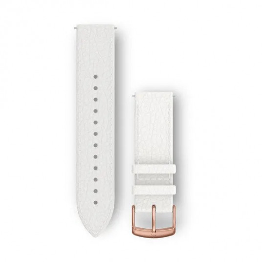 Quick Release Bands (20 mm), White italian leather, 18K rose gold PVD hardware