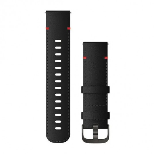 Quick Release Bands (22 mm), Black leather, Slate