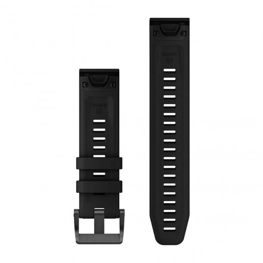 QuickFit 22 Dive Watch bands, Black silicone (3-piece Dive Set)