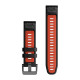 Quickfit 22 mm Watch bands, Black/Flame Red Silicone
