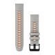 Quickfit 22 mm Watch bands, Fog Grey/Ember Orange Silicone