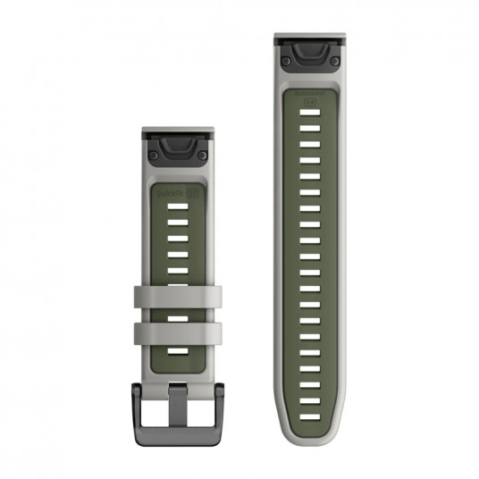 Quickfit 22 mm Watch bands, Fog Grey/Moss Silicone