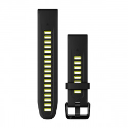 QuickFit 20 Watch Bands, Black/Electric lime silicone