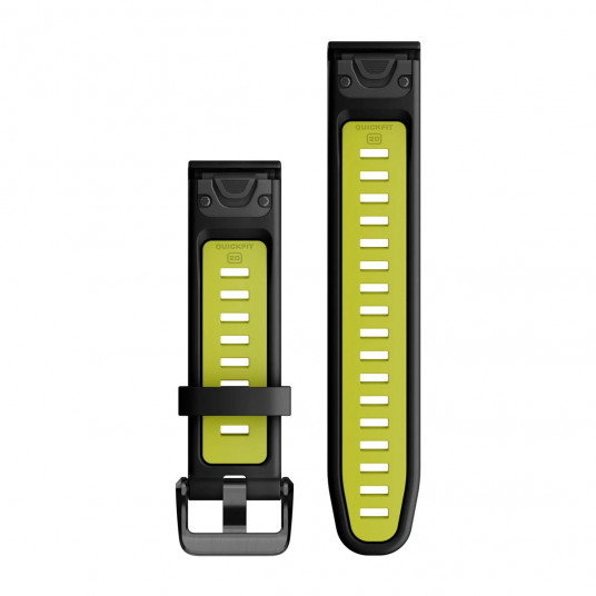 QuickFit 20 Watch Bands, Black/Electric lime silicone