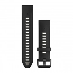 QuickFit 20 Watch Bands, Black/Pebble Gray Silicone