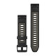QuickFit 20 Watch Bands, Black/Pebble Gray Silicone
