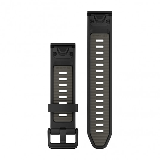 QuickFit 20 Watch Bands, Black/Pebble Gray Silicone