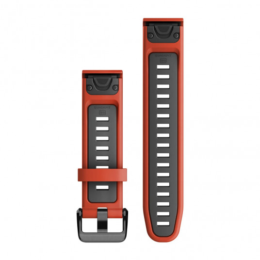 QuickFit 20 Watch Bands, Flame red/Graphite silicone