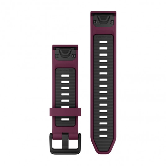 QuickFit 20 Watch Bands, Merlot/Graphite Silicone