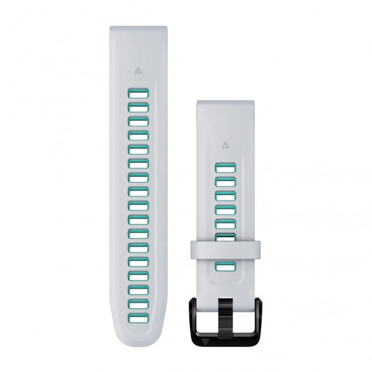 QuickFit 20 Watch Bands, Whitestone/Aqua silicone