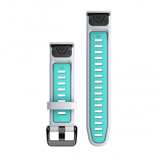 QuickFit 20 Watch Bands, Whitestone/Aqua silicone